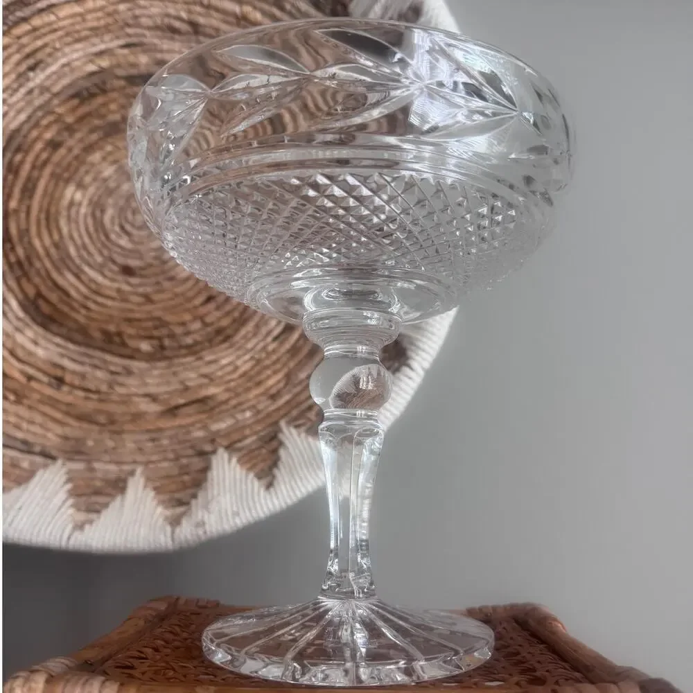 Vintage Galway Crystal “Leah” Compote – Irish Crystal Pedestal Centerpiece Bowl